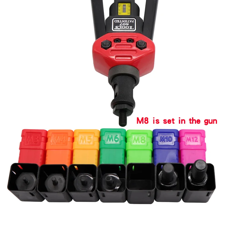 HIFESON ALLSOME BT-607 16" Manual Riveter  Gun Hand Rivet Tool Kit Rivet Nut Setter Nut Setting Tool M3/M4/M5/M6/M8/M10/M12