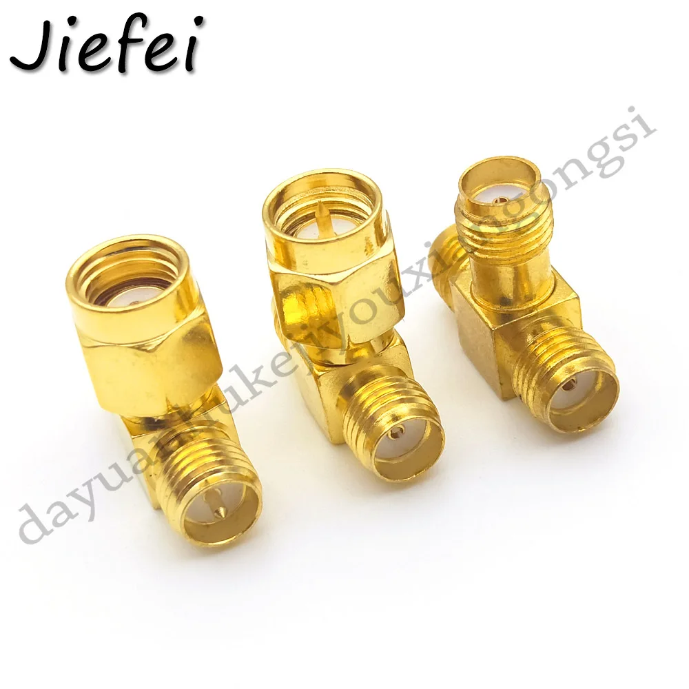 30-300PCS brass 3 type RP SMA Male to Two RP SMA Female Triple T RF Adapter Connector 3 way Splitter