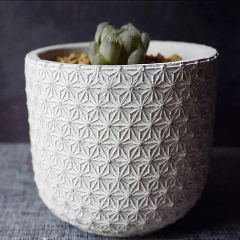 

Cement flowerpot silicone mold Round Silicon Mold Concrete pot Mold Pattern design potted mold Handmade Craft Planter Tool