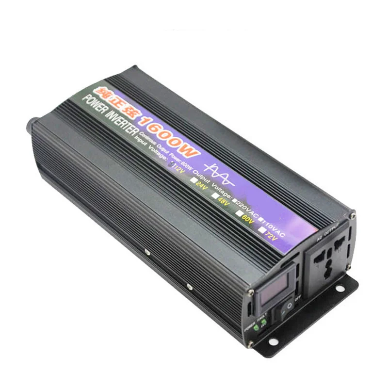 

Pure sine wave inverter 12V 24V 48V 60V to 220V 1600W household power converter