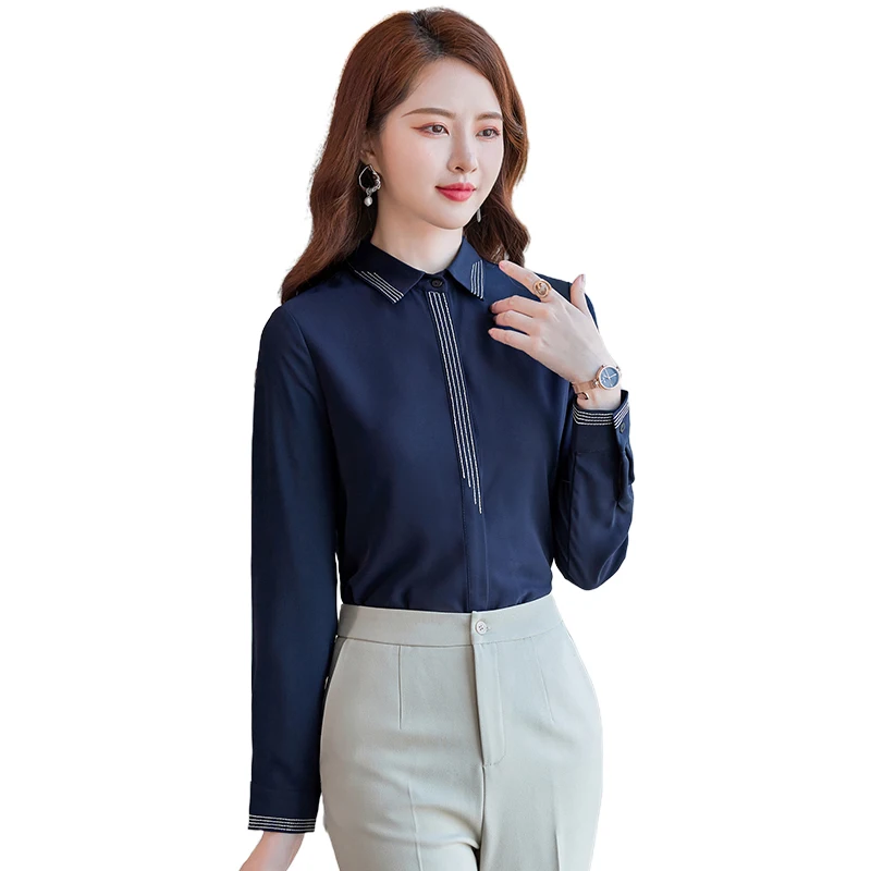 

Lenshin New Fabric soft High-quality turndown collar Shirt for Women Blouse Female Office Lady Work Wear Elegant Tops clothes