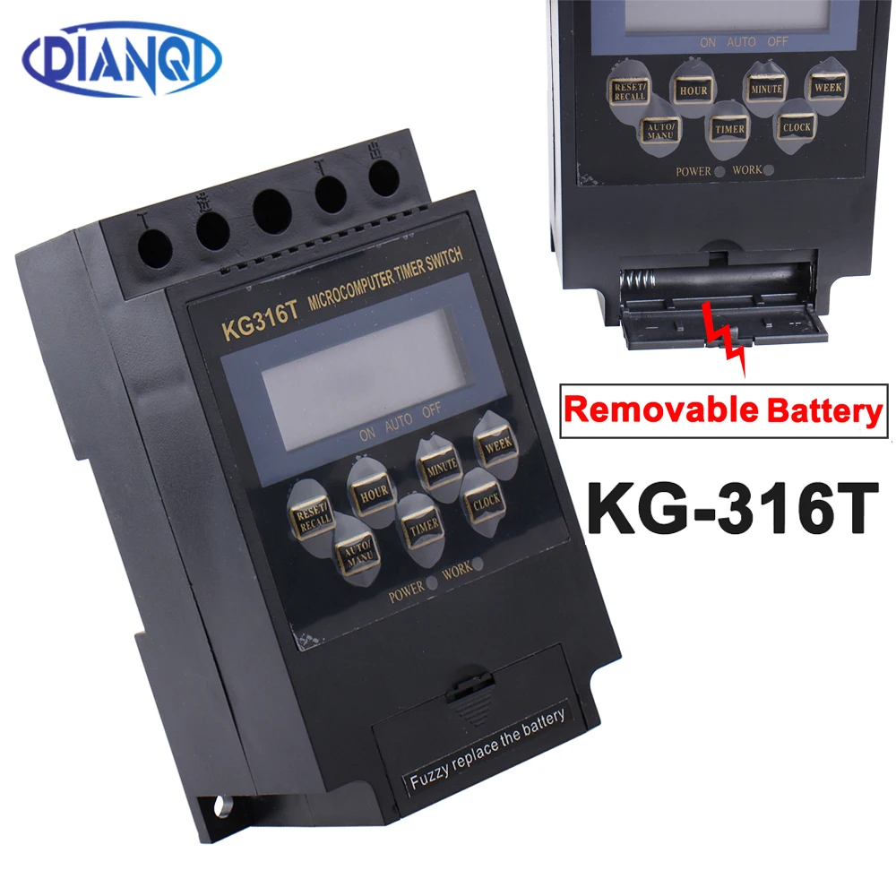 New KG316 10A Intelligent Microcomputer Programmable Electronic Timer Time Switch Relay Controller AC 220V