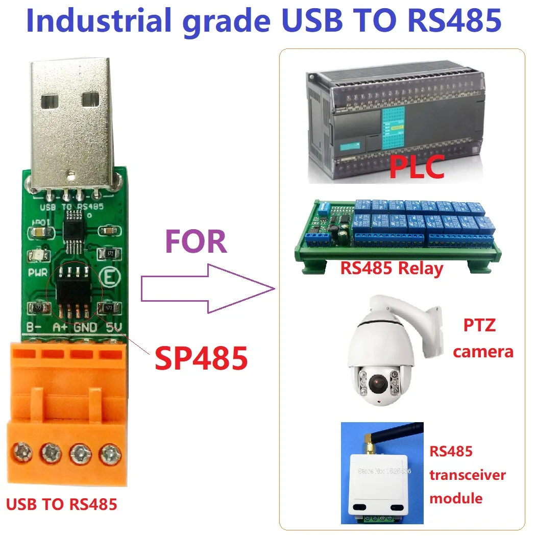 Преобразователь USB в RS485 UART WIN10 MAC LINUX OS CH340 SP485 Замена FT232 CP2102 PL2303 MAX485 MAX3485 SP3485 DIY