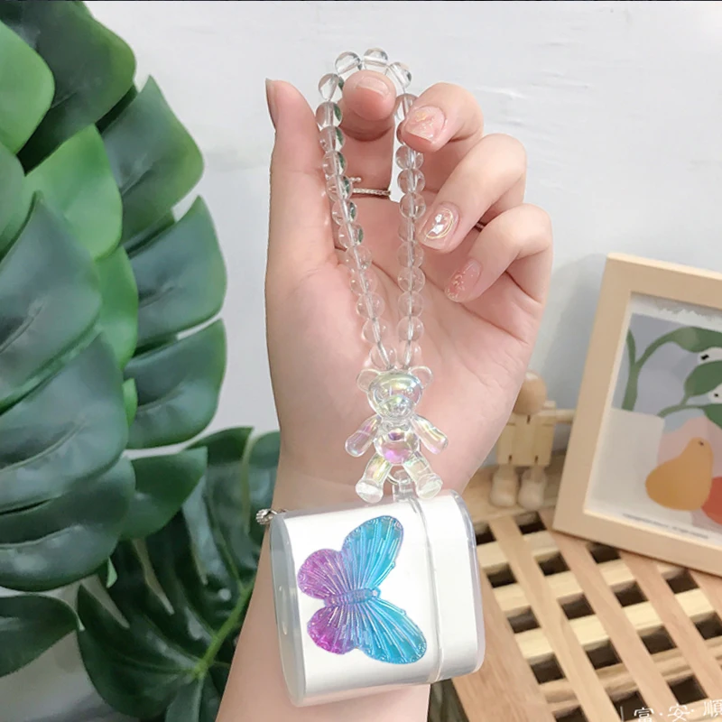 Mềm Mại Ốp Lưng Trong Suốt Xiaomi Air 2S/Không 2SE Ốp Lưng Dễ Thương Bướm Pha Lê Mặt Dây Tai Nghe Nhét Tai Dành Cho XiaomiAir2 ốp Lưng Bảo Vệ