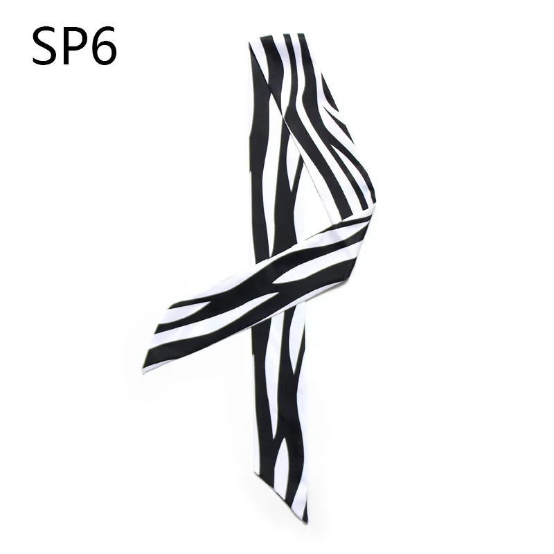 5*100cm Women Silk Scarf Narrow Long Skinny Neck Hair Scarves Silk Feeling FashionZebra Snakeskin Markings Foulard