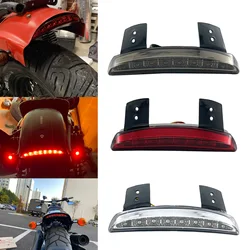 Motocicleta traseira cortada fender borda vermelho led luz da cauda de freio para harley sportster xl 883 1200 cafe racer