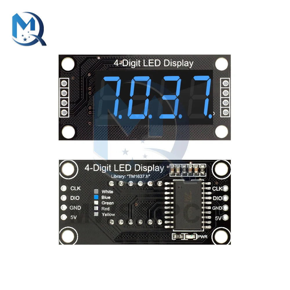 Imagem -06 - Módulo de Tubo para Tela Digital de Led 0.36 Fábricas Tm1637 Dígitos Vermelho Verde Amarelo Azul Branco Segmentos Decimais para Arduino