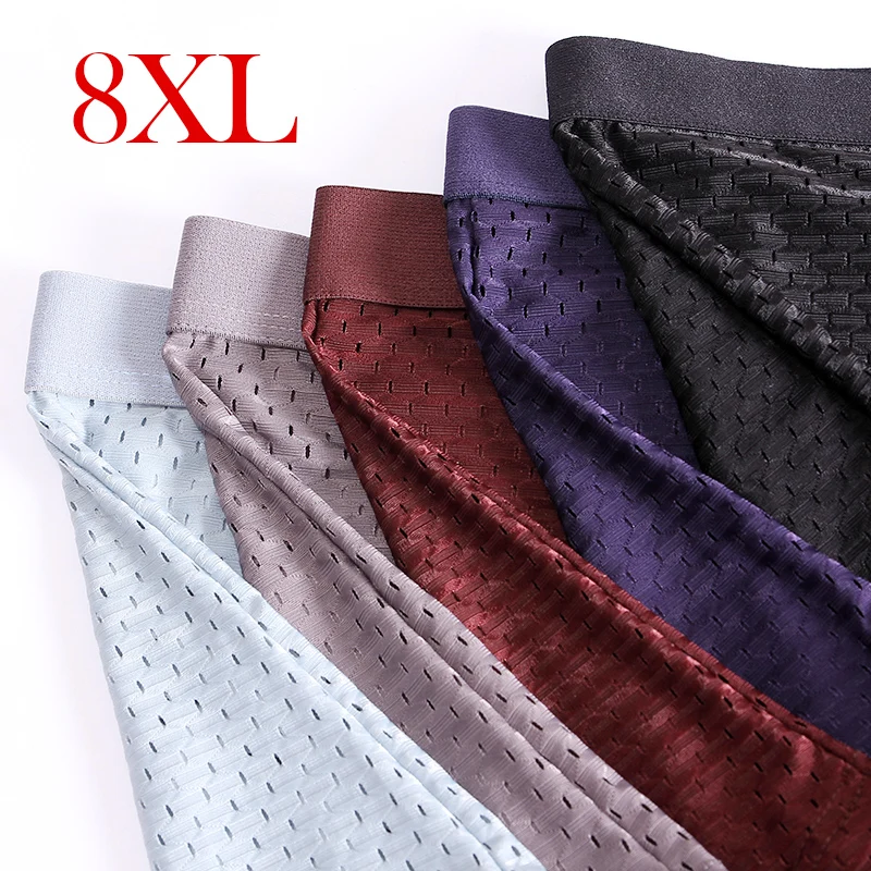 4pcs/lot Bamboo Fiber Men\'s Boxer Pantie Underpant plus size XXXXL large size shorts breathable underwear 5XL 6XL 7XL 8XL