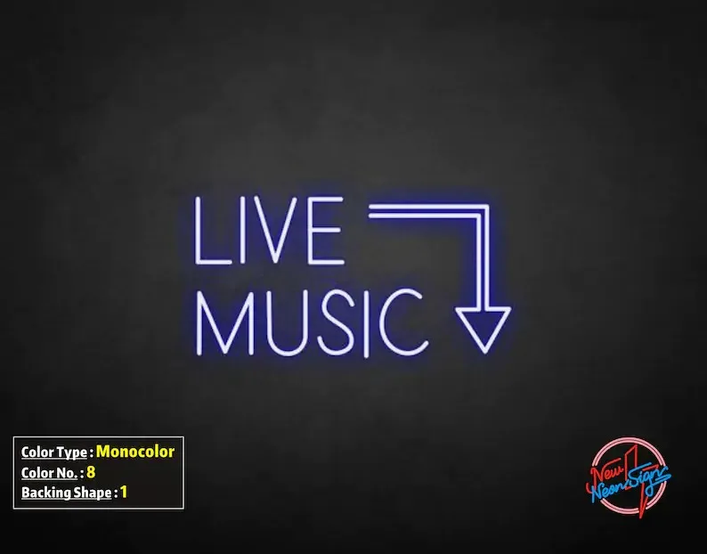 Live Music Handmade Custom LED Neon Sign,Wedding Light Sign,Neon LED Sign,Neon Lights,Neon Sign Bedroom Girl,LED Neon