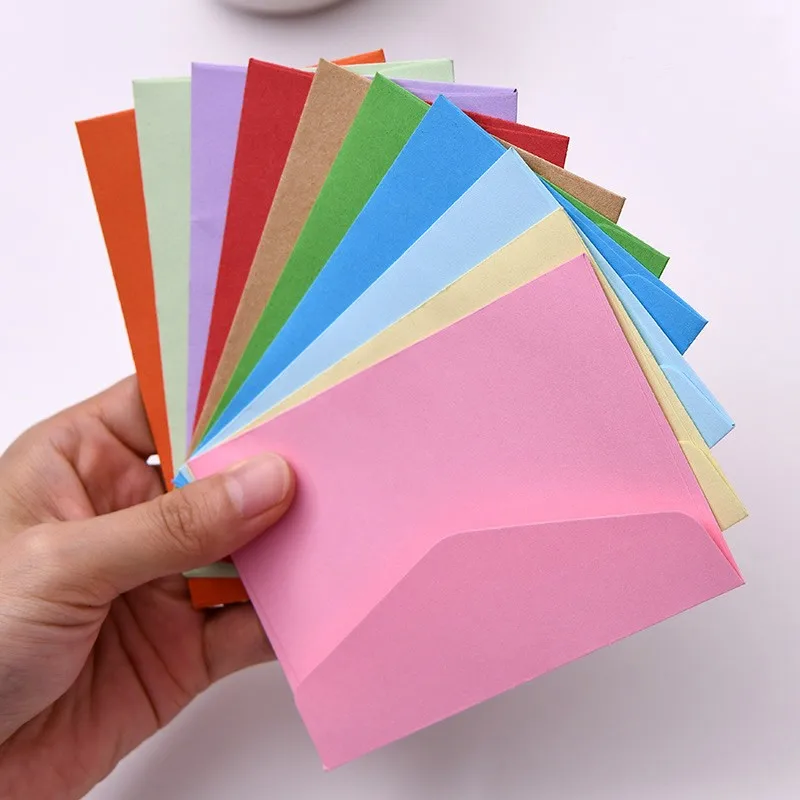 

10pcs/lot Candy/Kraft Paper 11 Color Blank Envelopes 117x78mm Bank Card Envelopes Greeting Cards Mini Envelopes membership card