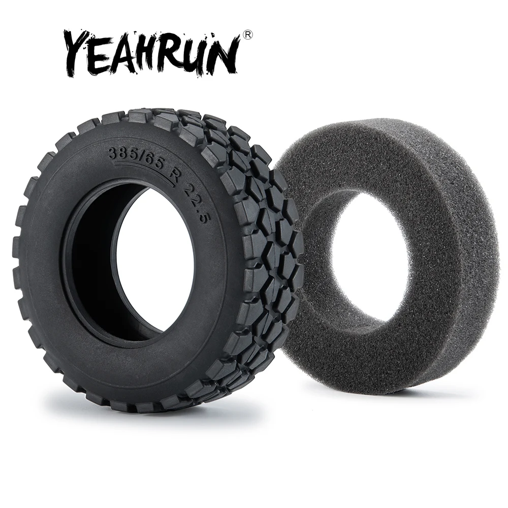 YEAHRUN 1/2/4pcs 30mm Width Rubber Tyres Front Wheel Tires for Tamiya 1:14 RC Trailer Tractor Truck Model Upgrade Parts