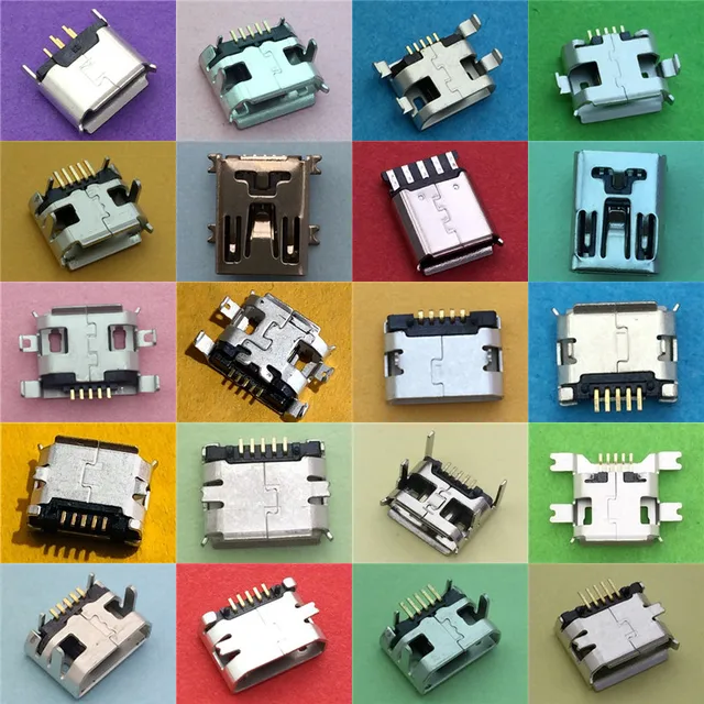 20 modeli złączy żeńskich Micro USB 5pin do ładowania telefonów komórkowych Gniazdo SMT Złącze danych Port PCB Board Drop Shipping
