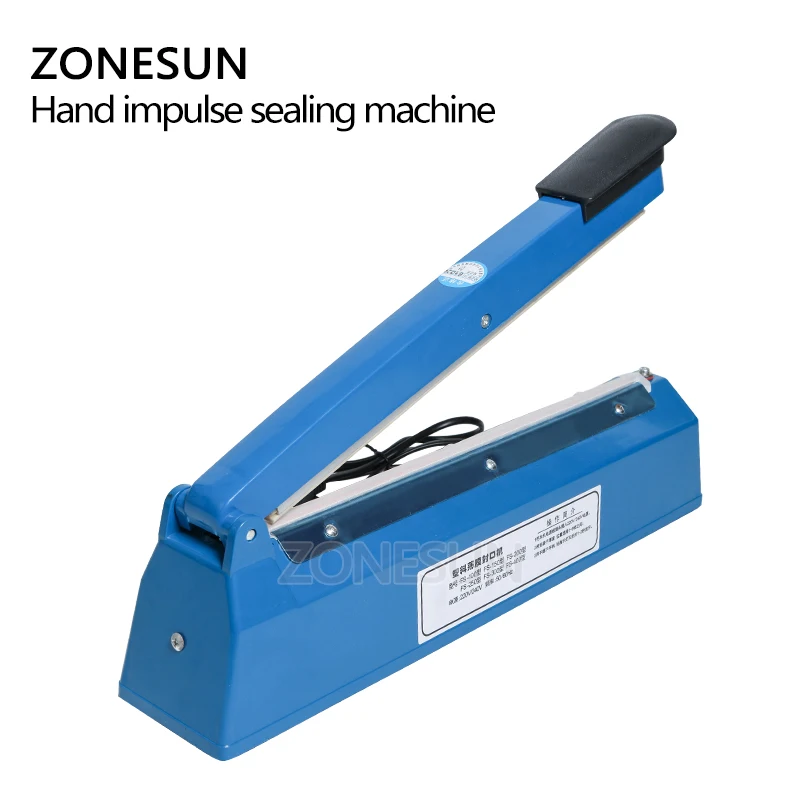ZONESUN ZS-FS200 핸드 임펄스 씰링 기계, 비닐 봉지 씰링 기계, 열 씰러 공급
