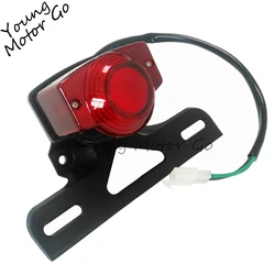 Tail Light Motorcycle Red Retro Rear Lights Brake Stop Lamp License Plate Bracket Mount for Hon Monkey Z50 Z50JZ Z 50 KDF Bike