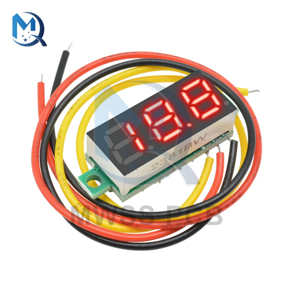 

0.28 inch 3 Wires Portable LED Digital Display Voltmeter DC 0-100V Digital LED Panel Voltage Meter LED Screen Voltmeter