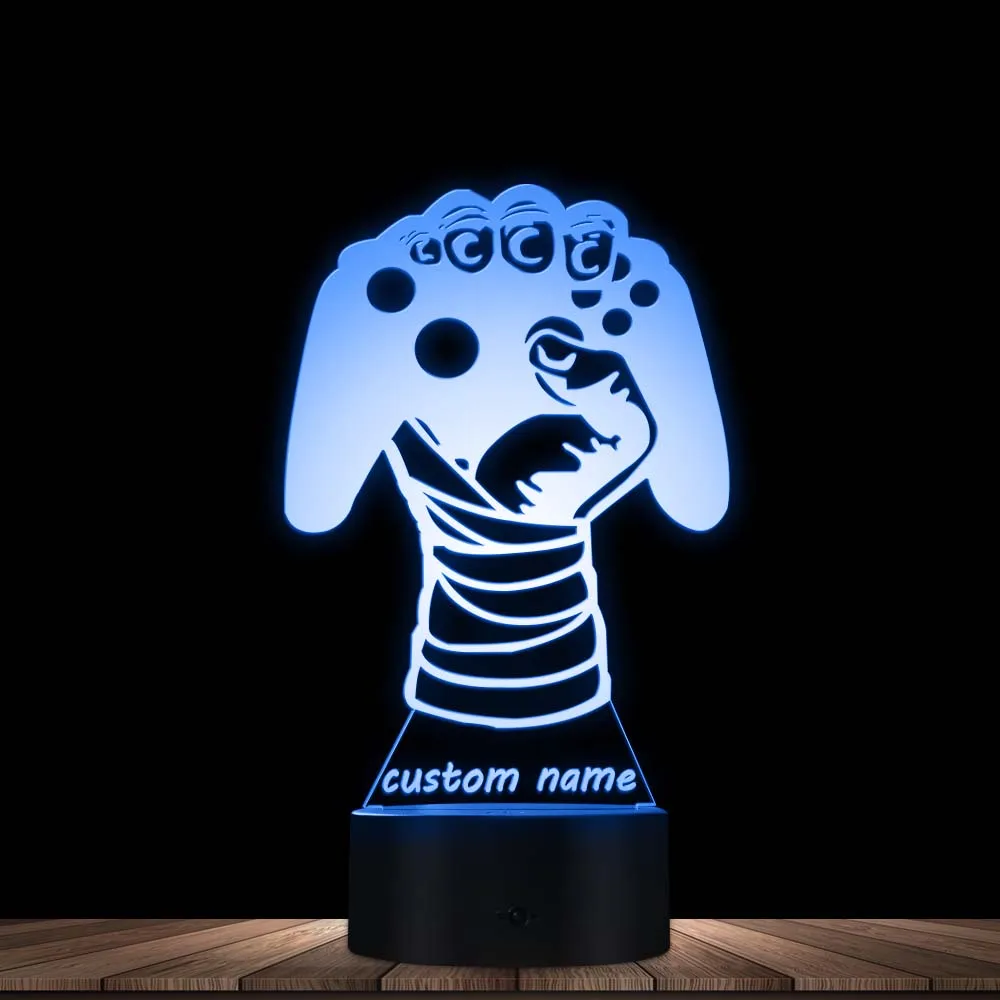 3D Retro Video Game Controller Boy Room Decorative Lighting Desk Lamp Table Lamp Personalised Custom Your Name LED Night Light