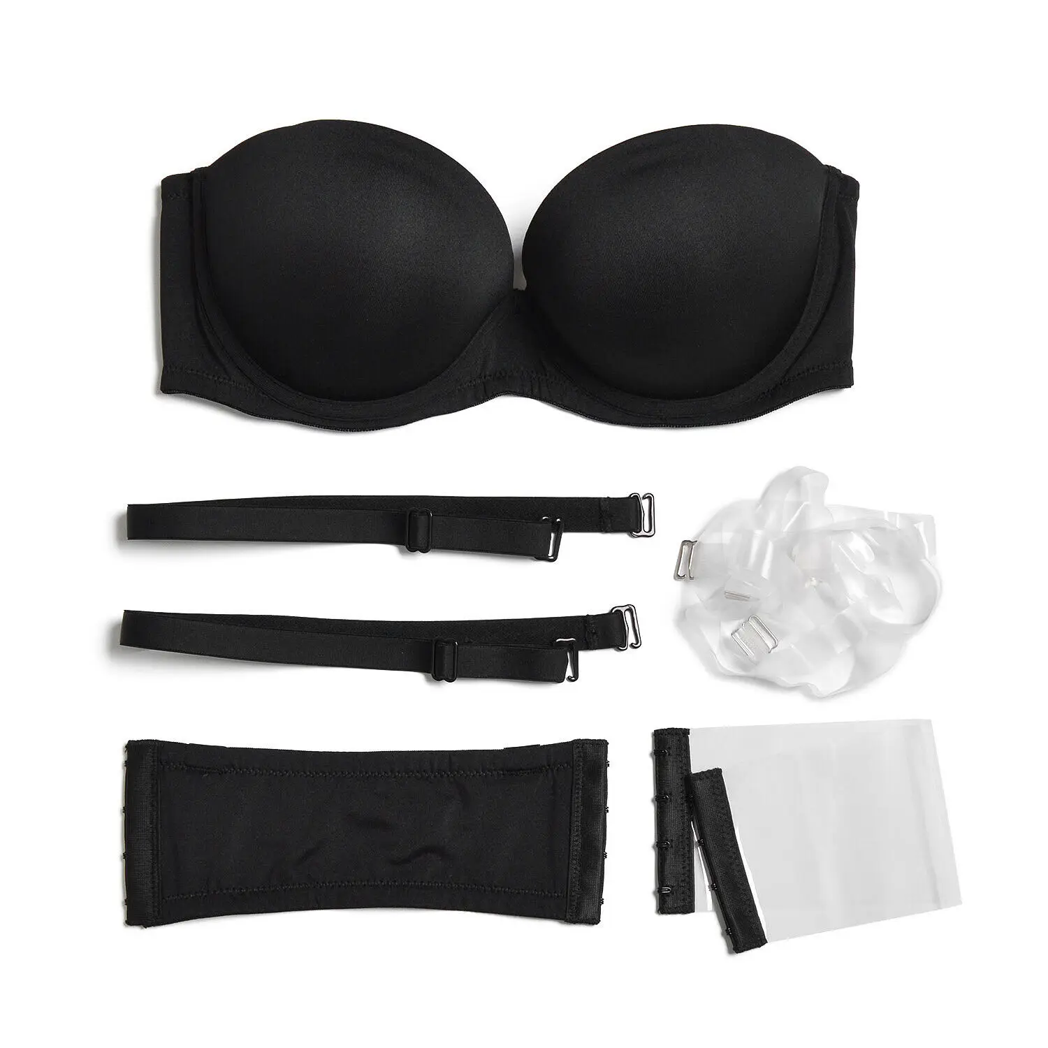 Hot Selling Women Sexy Push Up Bra Double Padded Invisible Strapless Bras Adjusted Convertible Straps 1/2 Cups Wire Backless