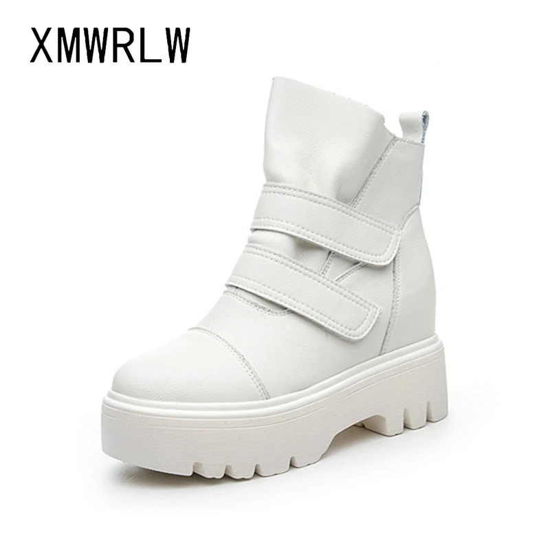 

XMWRLW Split Leather Ankle Boots For Women Autumn Winter Shoes Hidden Heels Casual Ladies Boots Woman Ankle Boot Winter Shoes