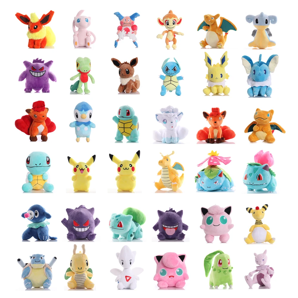 

15-28cm TAKARA TOMY Pokemon Pikachu Dragonite Blastoise Lapras Gengar Umbreon Plush Toys Soft Stuffed Dolls Kids Children Gift