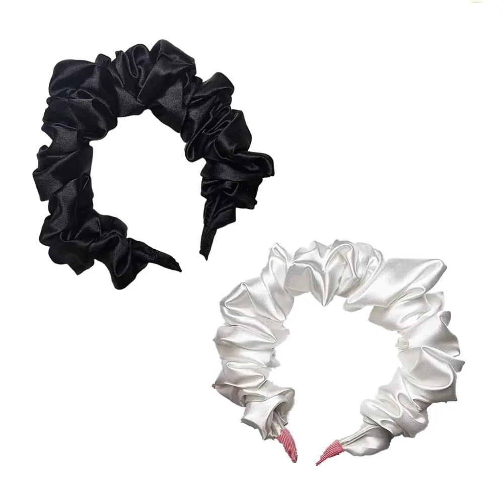 

Pleated Headband, Silk Ruched Headbands Pleated Hairhoop Intestine Headband Bubble Headband Vintage Style Headwear for Girl, e)