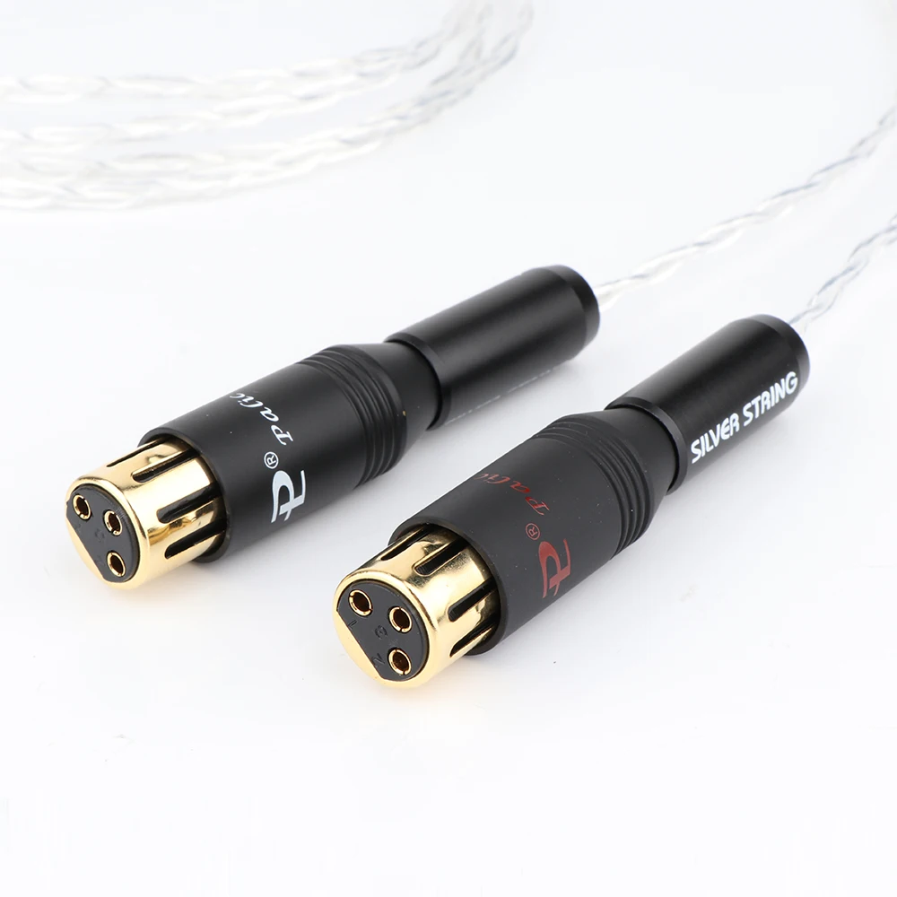3AG คู่คริสตัลชุบเงิน XLR ตัวผู้กับตัวเมียสายออดิโอสมดุลสำหรับเครื่องขยายเสียงซีดี