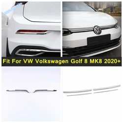 Rear Foglight Eyelid Eyebrow Cover Front Grille Strips Trim Stainless Steel Accessories For VW Volkswagen Golf 8 MK8 2020 - 2023