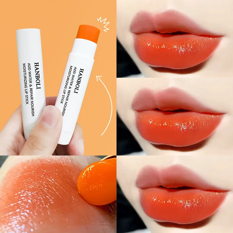 À prova dwaterproof água cor mudando batom laranja hidratante lábio bálsamo de longa duração nutrir proteger lábios cuidados maquiagem cosméticos 1pcs