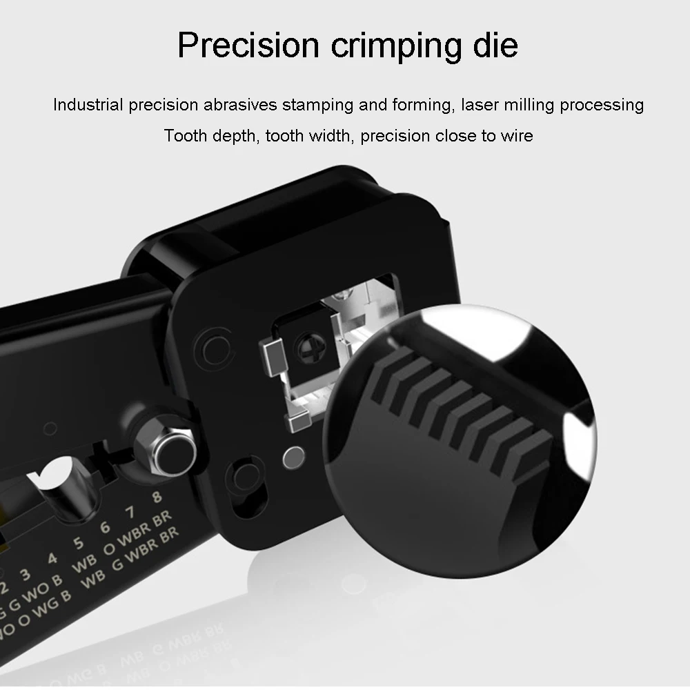 Herramienta crimpadora RJ45, alicates de red Ethernet para 6P/RJ11/RJ-12 y 8P/RJ45, pelacables de crimpado, Clip de prensado multifunción