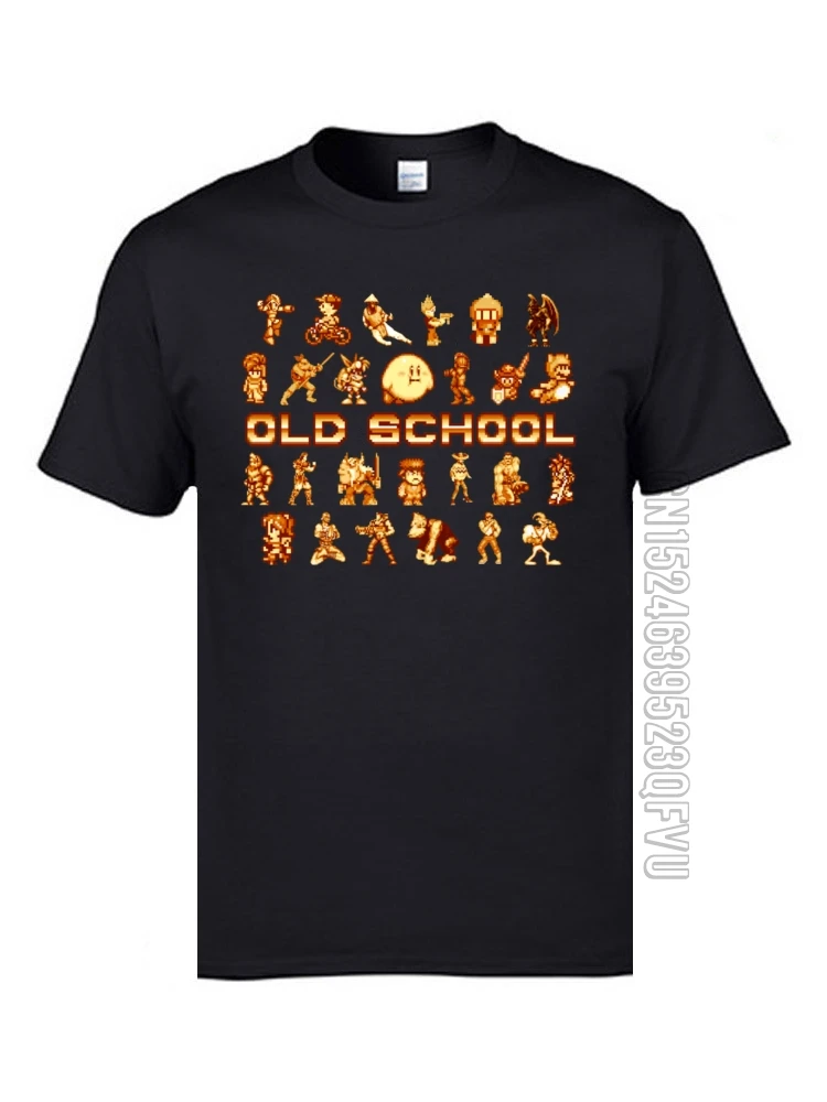 Old School Golden Age of Gaming Printed T Shirts 3D TPS Board Games Funny Tee-Shirts For Student Video Gamer Black Tshirts