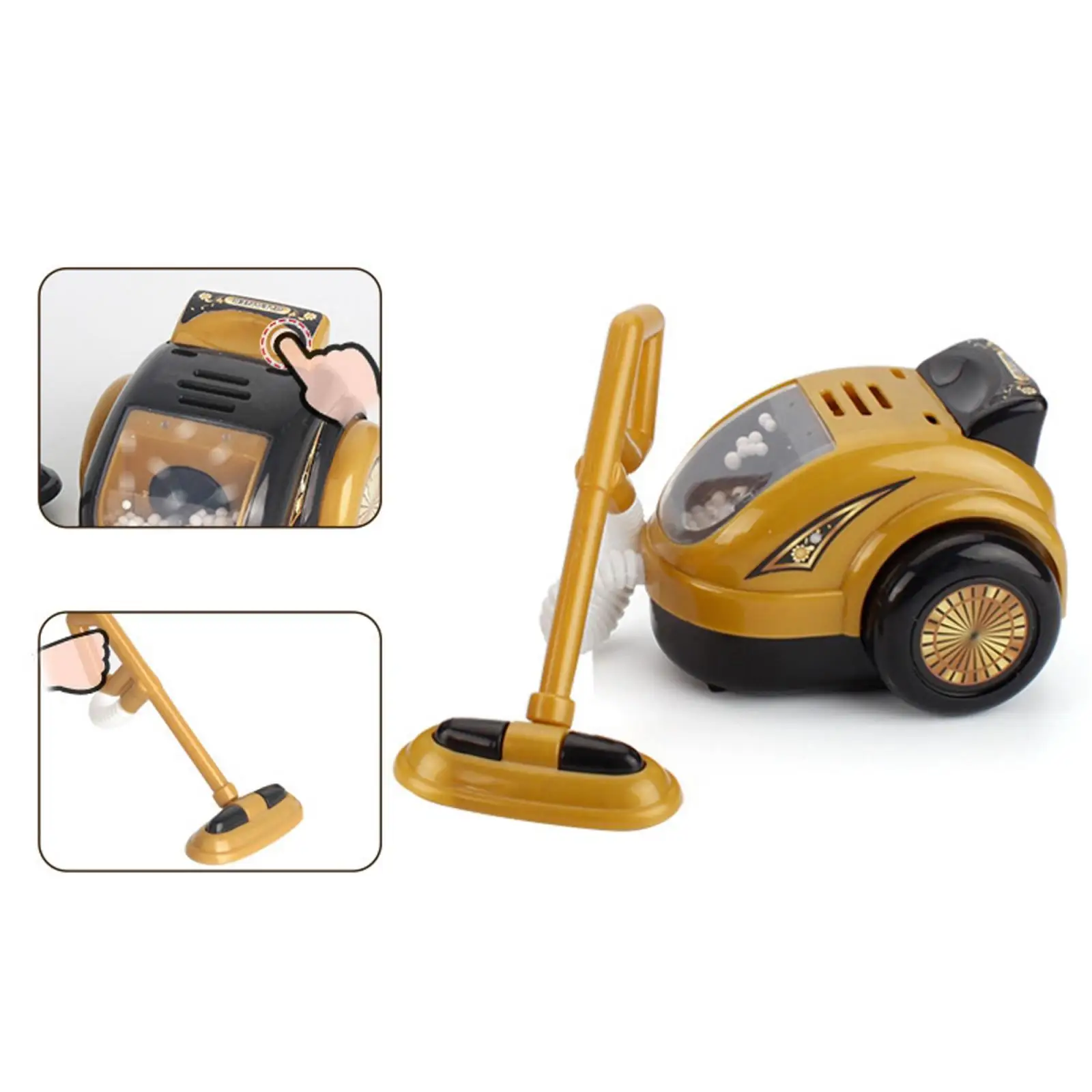 Kids Toy Vacuum Cleaner Mini House Push Pretend Vaccum Pretend Play with Real Suction Really Works Toys 24x7x6cm