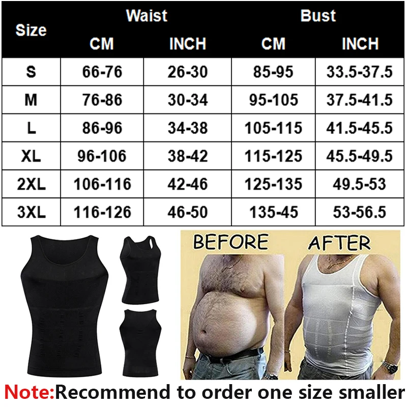 Men Slimming Body Shaper Undershirt Waist Cincher Corset Men Shaper Vest Workout Tank Tummy Belly Waist Slim Body Shapewear