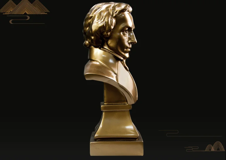 Piano Composer Musician Chopin statue BUST figure resin crafts Furnishings Art TV cabinet sculpture home decoration a0339