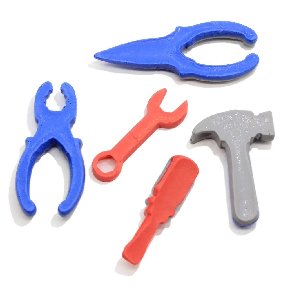 Mix Design European Resin Simulation Mini Hammer Screwdriver Wrench Pliers Pendant Tool Charms Diy Bag Earings Key Chain Pendant