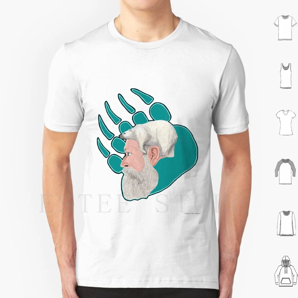 Polar Bair Bear Pops T Shirt Print Cotton Bear Polar Bear Pops Bearded Man Grey Beard White Beard Bears Pride Rainbow