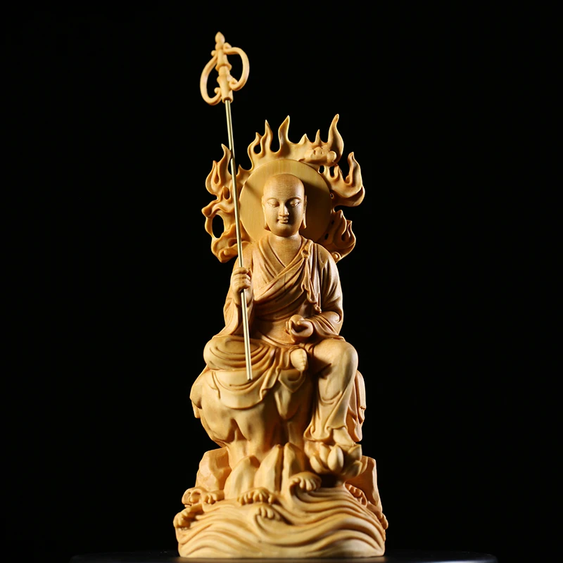 

Статуя Будды из цельного дерева Bodhisattva Ksitigarbha, фигура статуя Будды, олицетворяющая мир и благовольный Будда, статуя, деревянные статуи, Буддийские статуи Dizang