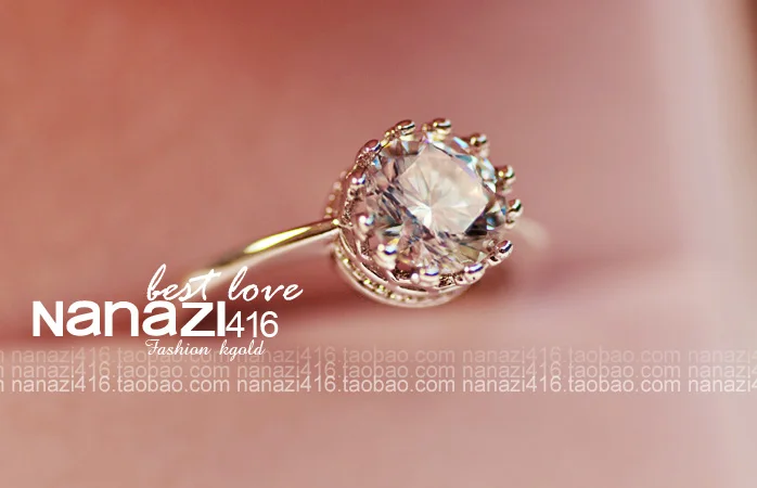 Statement Crown Promise ring 10K Gold Plated AAAAA cz Engagement Wedding Band Rings for women Bridal Party Jewelry