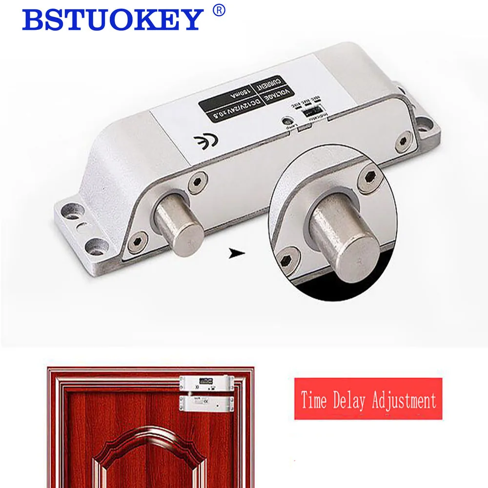 Electric Mortise Lock DC 12V Fail Safe NC Electric Drop Bolt Door Lock Access Control Security Lock time delay 0/3/6/9