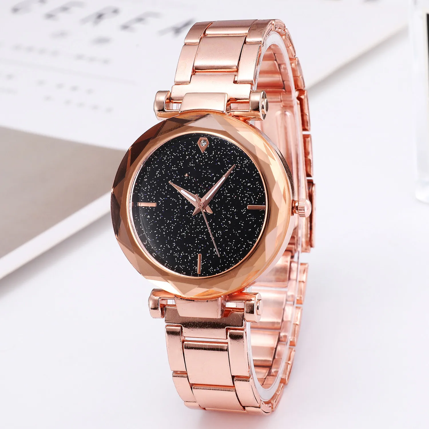 Fashionable casual women\'s watch SHSHD gold star series alloy steel strip male watch wholesale watches men and women