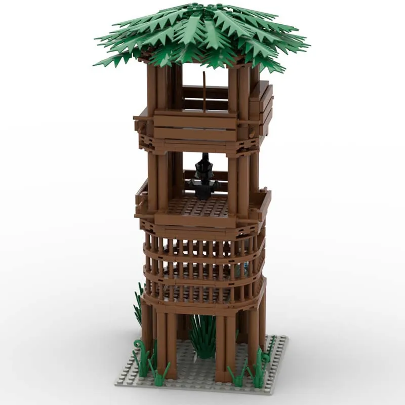 

Ancient MOC Game Scene Building Blocks Compatible Major Brand Military Tower Outpost Wooden Tower Assemble Toy DIY Model Bricks