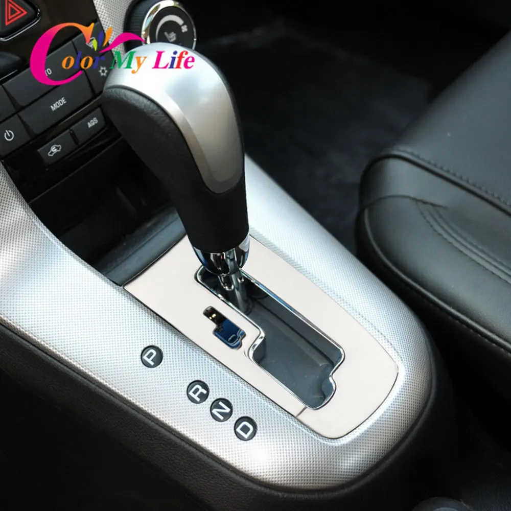 Stainless Steel AT Gear Head Shift Knob Panel Cover Trim Sticker for Chevrolet Cruze Sedan Hatchback 2009-2015 Accessories
