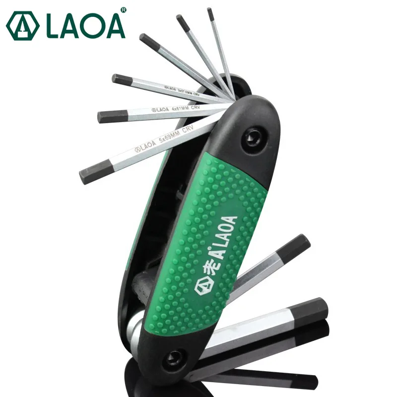 LAOA 8in1 Collapsible Hex Wrenches Multifunction Portable Allen Driver HEXAGON SOCKET KEY SET Bike Repair