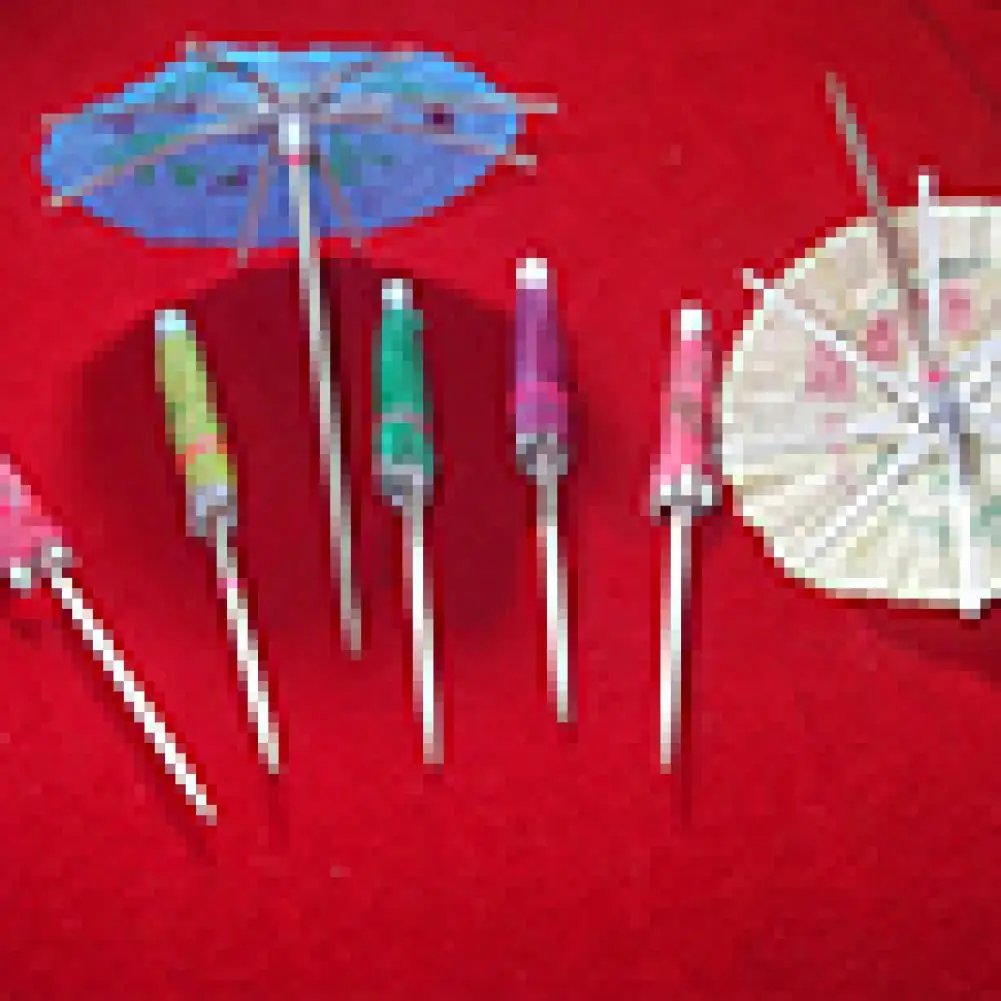 50Pcs Paper Wood Cocktail Parasols Mini Umbrellas Drinks Picks Wedding Party Sticks Decoration Toothpick Glass Wine Cup Ring