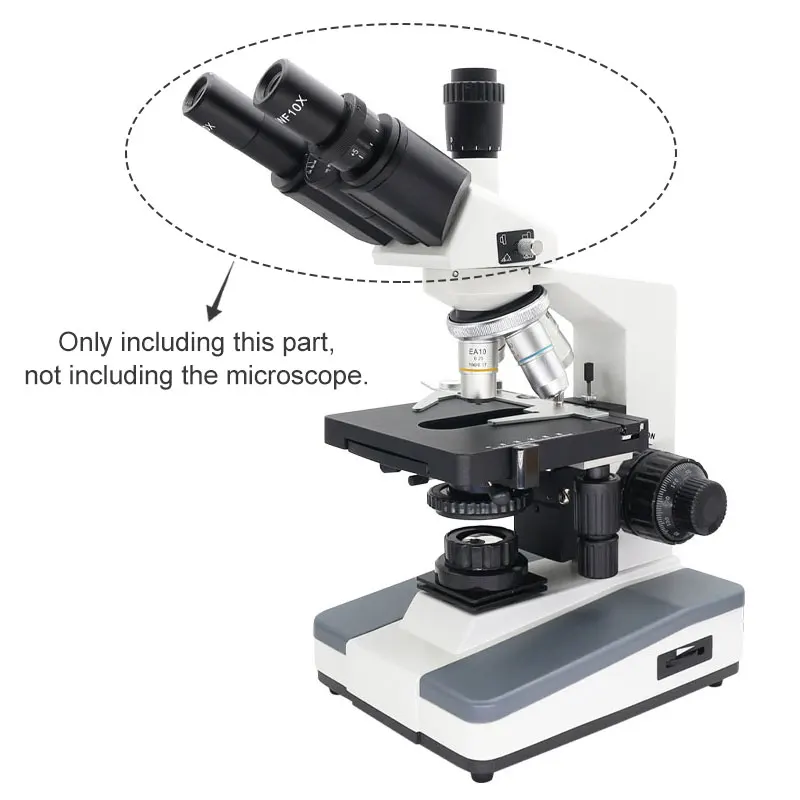 Microscope Trinocular Head Free Monocular Head Binocular Head for Biological Microscope with WF10X WF16X Large Field Eyepiece