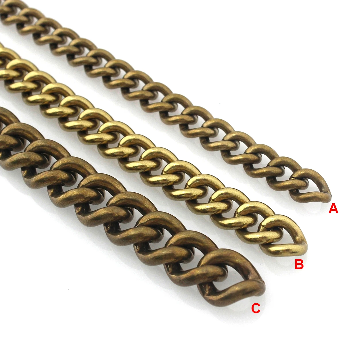 1 meter Solid brass Open curb Link Chain Necklace Wheat Chain 6/8/10mm none-polished Bags Straps Parts DIY Accessories