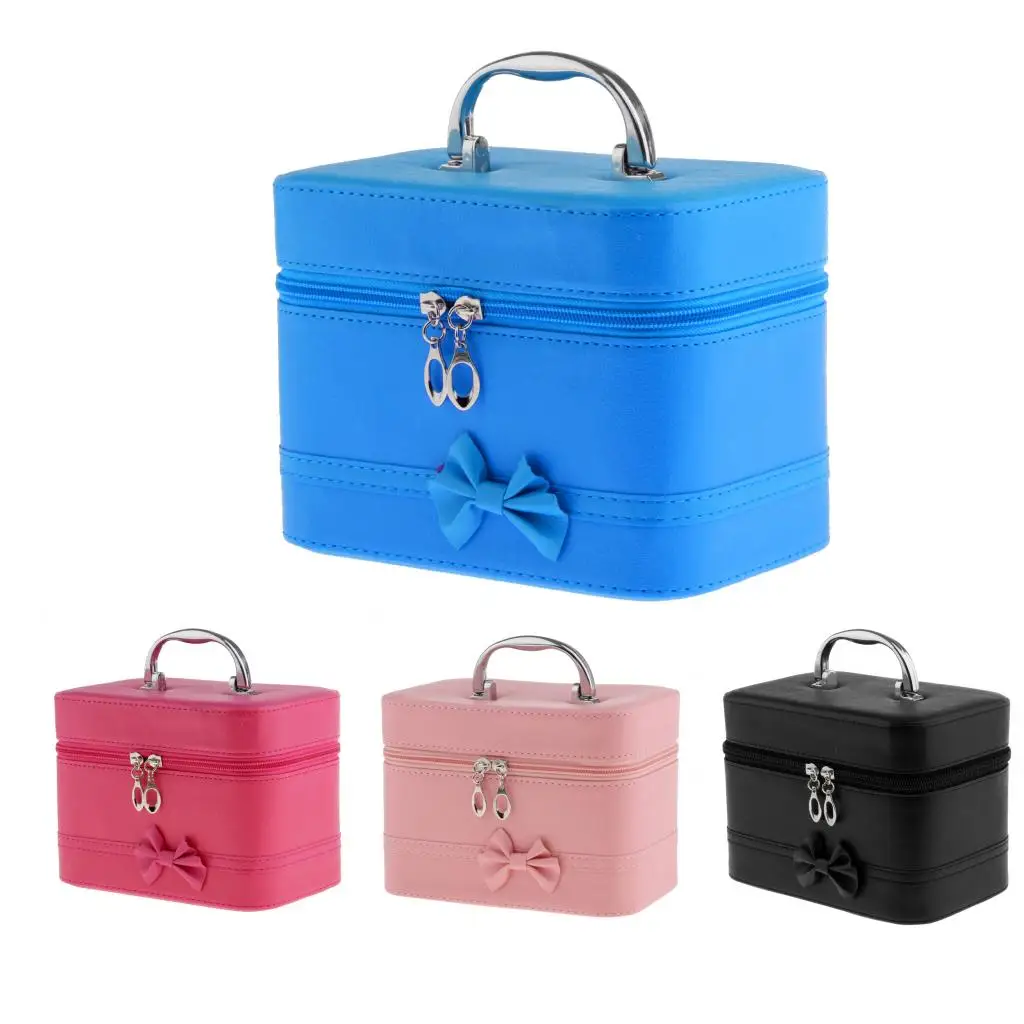 Portable Handbag Zipper Makeup Cosmetic Organizer Storage Case Box Travel