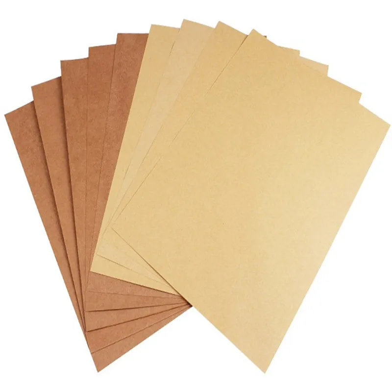 30 Sheets A4 Brown Kraft Paper Paperboard Cardboard DIY Drawing Printing Gift Wrapping Paper Scrapbook Christmas Wrapping Paper