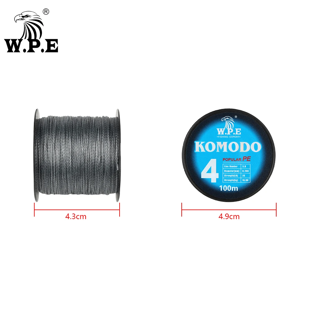 W.P.E. Komodo sedal trenzado 4 hebras 10-40lb - imagen 2
