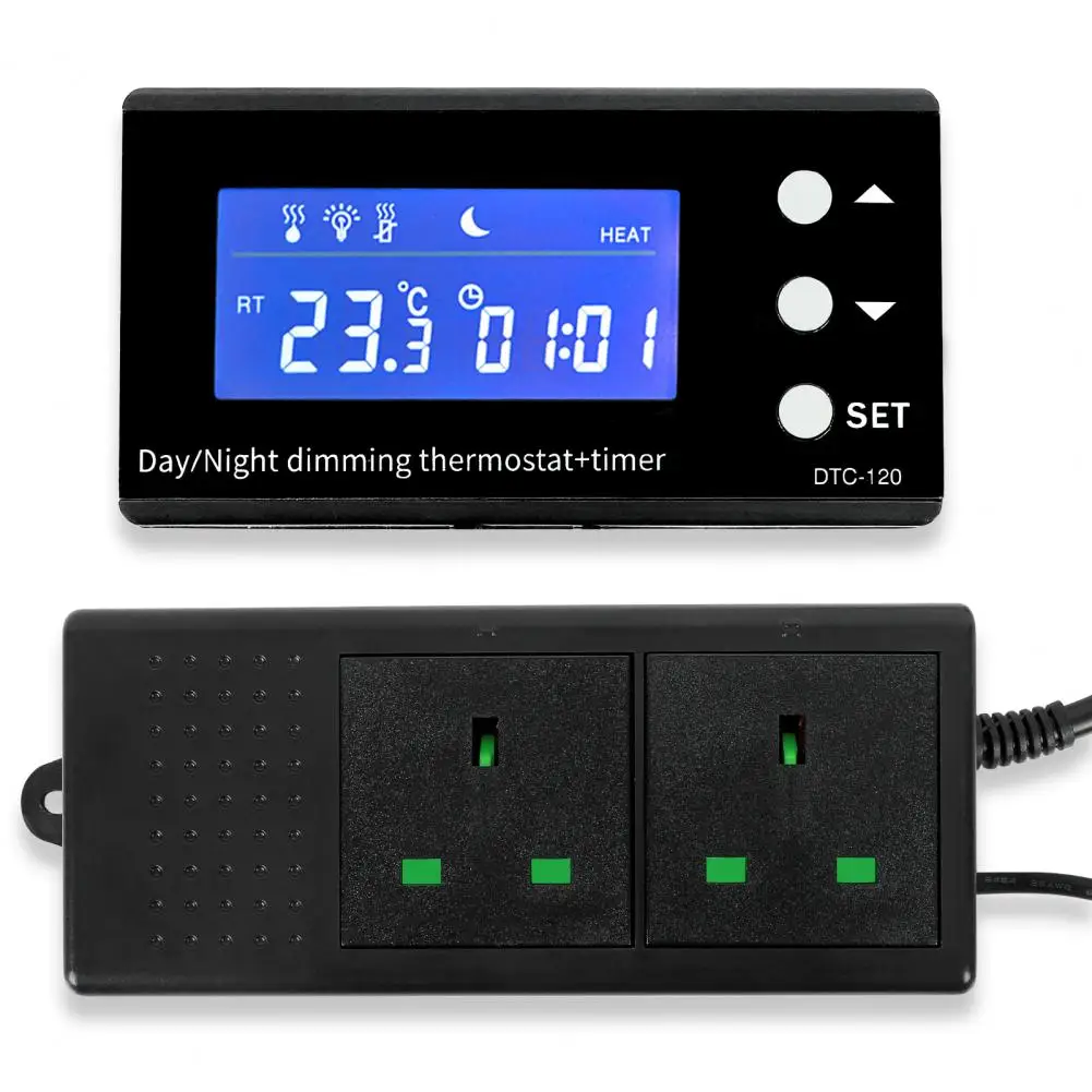 Waterproof Digital Thermostat NTC Sensor Stable Performance Versatile Day/Night Reptile Digital Temperature Controller