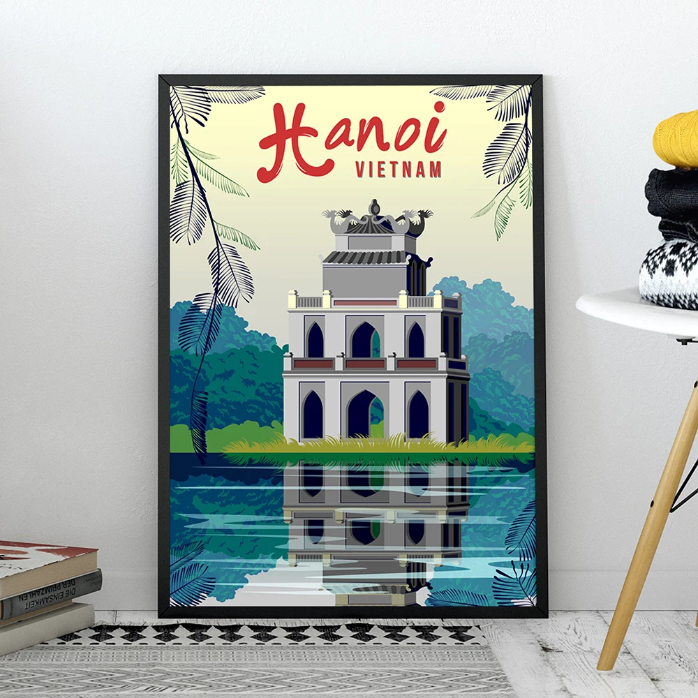 Canvas Painting Turkey Dubai South Korea Israel Philippines Vintage Travel Cities Landscape Poster and Print Wall Decor Pictures