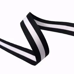 10mm 15mm 25mm 30mm wide webbing 3yards black white  Striped polyester Webbing twill yarn for the sewing belt Bag handle deco